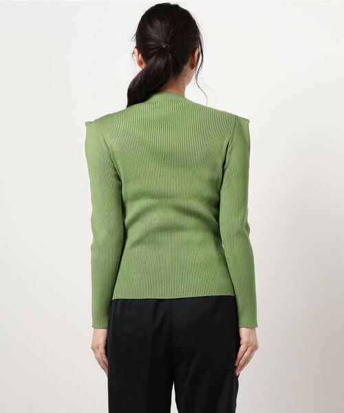 N.（N. Natural Beauty Basic）（エヌエヌナチュラルビューティーベーシック）の「タックショルダーボトルネックリブニット（ニット/セーター・レディース・ホワイト/パープル/グレー/グリーン・MEDIUM）」の14枚目の写真