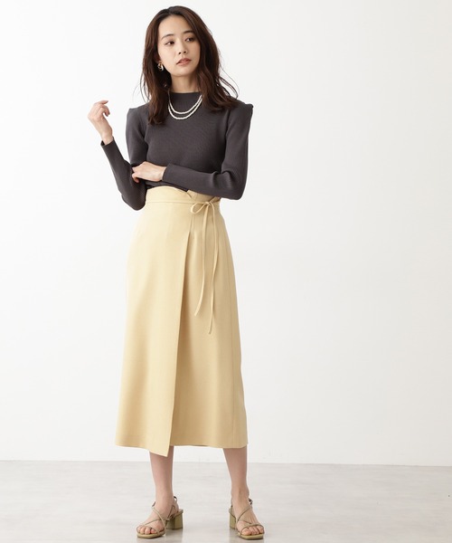 N.（N. Natural Beauty Basic）（エヌエヌナチュラルビューティーベーシック）の「タックショルダーボトルネックリブニット（ニット/セーター・レディース・ホワイト/パープル/グレー/グリーン・MEDIUM）」の17枚目の写真