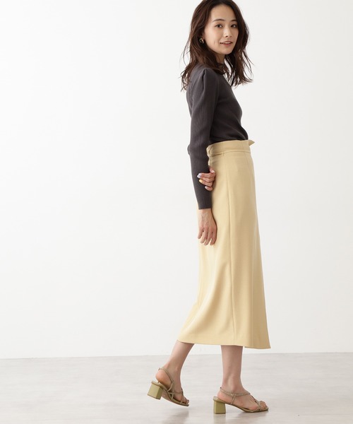 N.（N. Natural Beauty Basic）（エヌエヌナチュラルビューティーベーシック）の「タックショルダーボトルネックリブニット（ニット/セーター・レディース・ホワイト/パープル/グレー/グリーン・MEDIUM）」の18枚目の写真