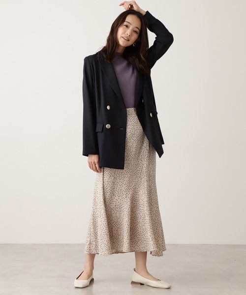 N.（N. Natural Beauty Basic）（エヌエヌナチュラルビューティーベーシック）の「タックショルダーボトルネックリブニット（ニット/セーター・レディース・ホワイト/パープル/グレー/グリーン・MEDIUM）」の22枚目の写真