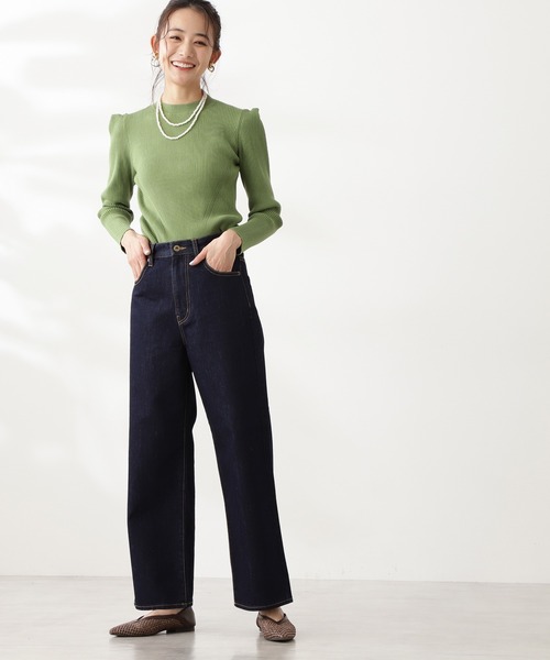 N.（N. Natural Beauty Basic）（エヌエヌナチュラルビューティーベーシック）の「タックショルダーボトルネックリブニット（ニット/セーター・レディース・ホワイト/パープル/グレー/グリーン・MEDIUM）」の19枚目の写真