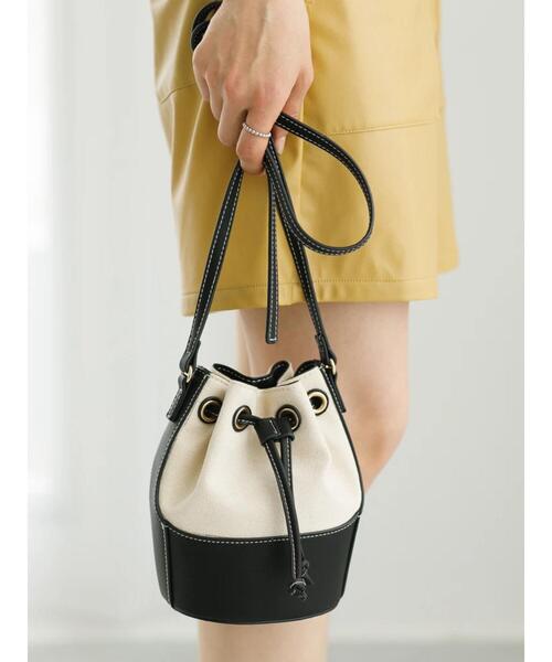 koe（コエ）の「キャンバスドロストショルダーバッグ*（ショルダーバッグ・レディース・ブラック/ブラウン・FREE）」の3枚目の写真