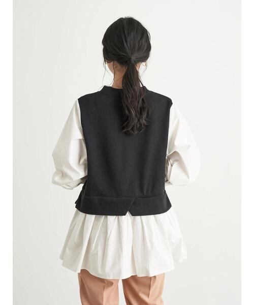 earth music&ecology（アースミュージックアンドエコロジー）の「レイヤード風カットプルオーバー ＊（シャツ/ブラウス・レディース・サックスブルー/ベージュ/ネイビー/ブラック・FREE）」の21枚目の写真