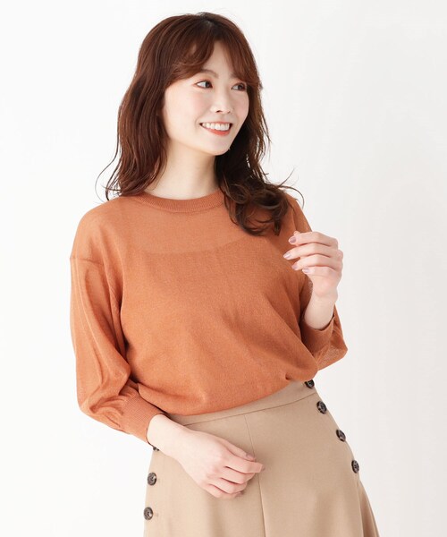 pink adobe（ピンクアドベ）の「◆【M-LL/SET】キャミ付き シアーニット（その他トップス・レディース・ブラック/ライトパープル/ライトベージュ/ダークオレンジ・40/38/42）」の4枚目の写真