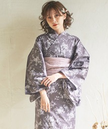 Dita | 1人で着られる浴衣5点セット 和歌山染工日本染め（ゆかた・しわへこ帯・下駄・着付け本・腰ひも）【K】(浴衣)