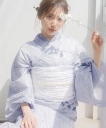 Dita | 1人で着られる浴衣5点セット 和歌山染工日本染め（ゆかた・しわへこ帯・下駄・着付け本・腰ひも）【K】(浴衣)