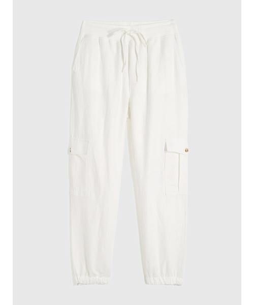 GAP（ギャップ）の「リネン混ジョガーパンツ（カーゴパンツ・レディース・ホワイト/ブラック/ベージュ/ライトブルー・M/S/XXS/XS/XL/L）」の9枚目の写真