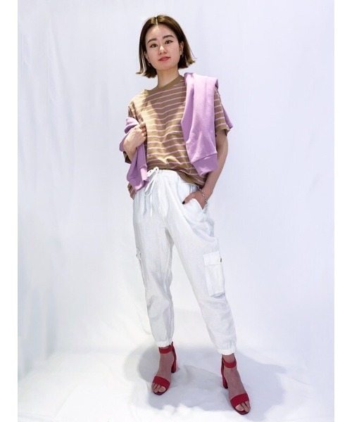 GAP（ギャップ）の「リネン混ジョガーパンツ（カーゴパンツ・レディース・ホワイト/ブラック/ベージュ/ライトブルー・M/S/XXS/XS/XL/L）」の18枚目の写真