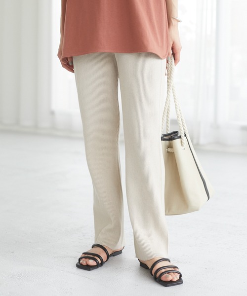 Sugar spoon(シュガースプーン)の「・SUGAR SPOON コットンニットリブパンツ*(その他パンツ・レディース・ブラック/ベージュ/ピンク/グリーン系その他2・FREE)」の3枚目の写真