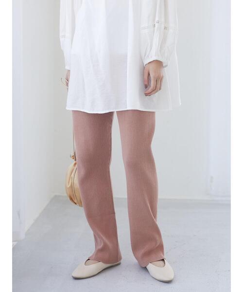 Sugar spoon(シュガースプーン)の「・SUGAR SPOON コットンニットリブパンツ*(その他パンツ・レディース・ブラック/ベージュ/ピンク/グリーン系その他2・FREE)」の4枚目の写真