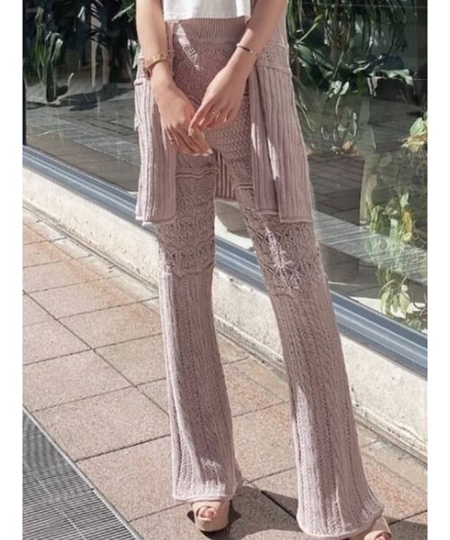 RESEXXY（リゼクシー）の「鈎針風パンツ【セットアップ着用可能】（その他パンツ・レディース・ホワイト/ブラック/ピンク・FREE）」の3枚目の写真