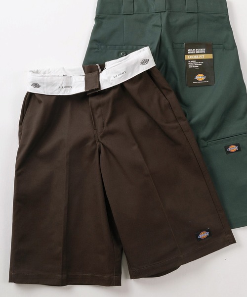Dickies（ディッキーズ）の「【73】【Dickies/ディッキーズ】 ワイドルーズ TCツイルショーツ/ スケーターショートパンツ（チノパンツ・メンズ・チャコールグレー/ブラック/ダークブラウン/ベージュ/オリーブ/ダークグリーン/パープル/ホワイト/ダークネイビー/ライトイエロー/ライトグリーン/オレンジ/ブルー/イエロー/ピンク/レッド/グリーン/ライトブルー/ネイビー/パープル系/イエロー系/ダークグリーン系/グリーン系/ベージュ系/ブラウン系/ブラック系・32inch/30inch/28inch/34inch/36inch）」の6枚目の写真