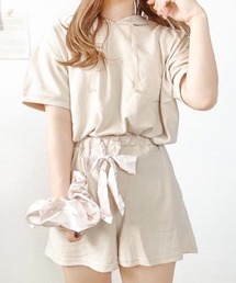 Mysa&Liina | 【ルームウェア】半袖パーカールームウェア【3点セット】(ルームウェア/パジャマ)