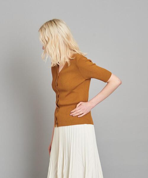 Steven Alan（スティーブンアラン）の「＜Steven Alan＞RIB V NECK CARDIGAN/カーディガン（カーディガン/ボレロ・レディース・ダークグリーン/ブラウン・FREE）」の3枚目の写真