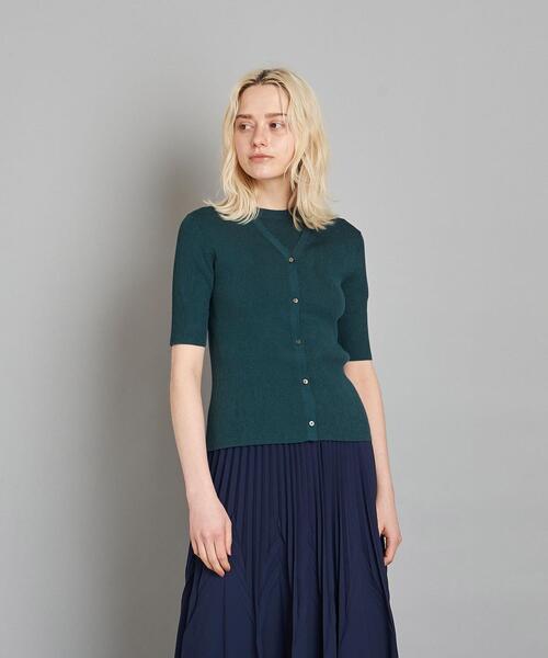Steven Alan（スティーブンアラン）の「＜Steven Alan＞RIB V NECK CARDIGAN/カーディガン（カーディガン/ボレロ・レディース・ダークグリーン/ブラウン・FREE）」の5枚目の写真