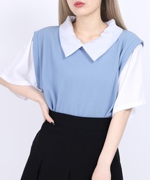 WC | ニットドッキング半袖シャツ(シャツ/ブラウス)