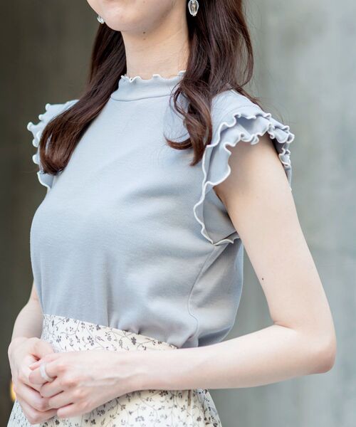 MAJESTIC LEGON（マジェスティックレゴン）の「petitメロウトップス（Tシャツ/カットソー・レディース・オフホワイト/グリーン/ライトグレー/ブラック・SMALL/MEDIUM）」の5枚目の写真