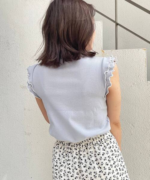 MAJESTIC LEGON（マジェスティックレゴン）の「petitメロウトップス（Tシャツ/カットソー・レディース・オフホワイト/グリーン/ライトグレー/ブラック・SMALL/MEDIUM）」の9枚目の写真