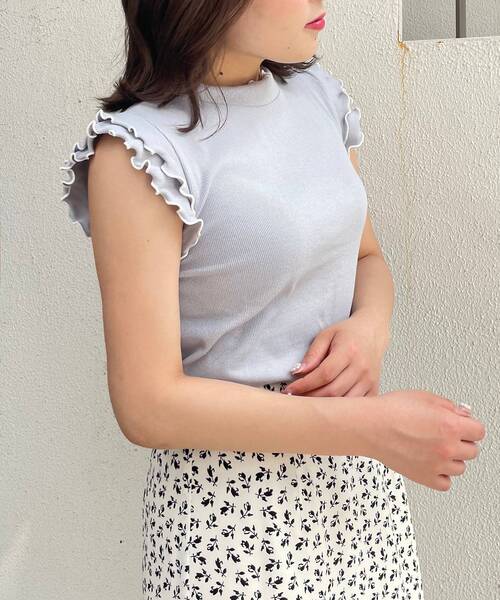 MAJESTIC LEGON（マジェスティックレゴン）の「petitメロウトップス（Tシャツ/カットソー・レディース・オフホワイト/グリーン/ライトグレー/ブラック・SMALL/MEDIUM）」の18枚目の写真