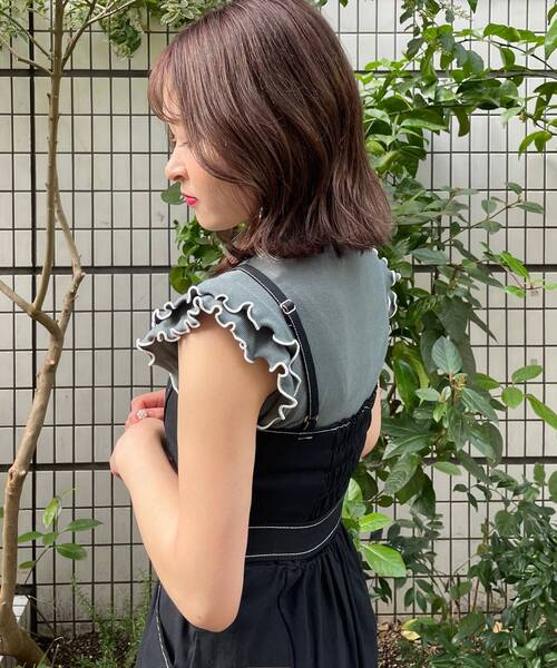 MAJESTIC LEGON（マジェスティックレゴン）の「petitメロウトップス（Tシャツ/カットソー・レディース・オフホワイト/グリーン/ライトグレー/ブラック・SMALL/MEDIUM）」の7枚目の写真