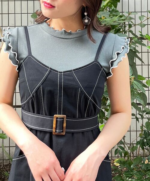 MAJESTIC LEGON（マジェスティックレゴン）の「petitメロウトップス（Tシャツ/カットソー・レディース・オフホワイト/グリーン/ライトグレー/ブラック・SMALL/MEDIUM）」の4枚目の写真