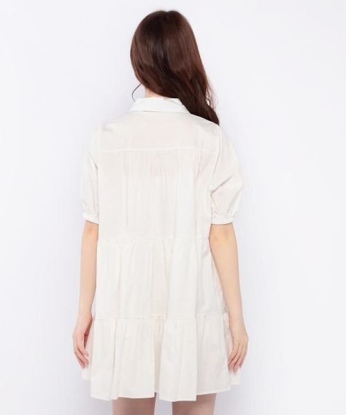 LODISPOTTO（ロディスポット）の「Dollyリボンティアードシャツワンピース（ワンピース・レディース・ピンクベージュ/ホワイト・MEDIUM）」の6枚目の写真