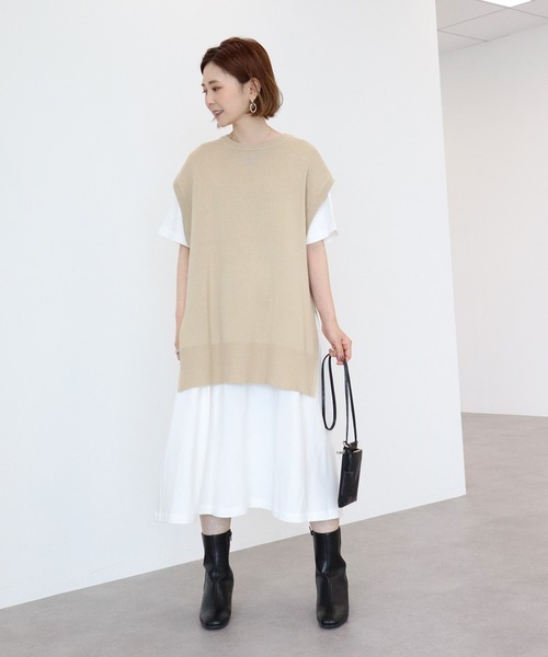 AMERICAN HOLIC（アメリカンホリック）の「クルーネックサイドスリットニットベスト（ニット/セーター・レディース・ブラック/ブラウン/ライトベージュ・FREE）」の10枚目の写真