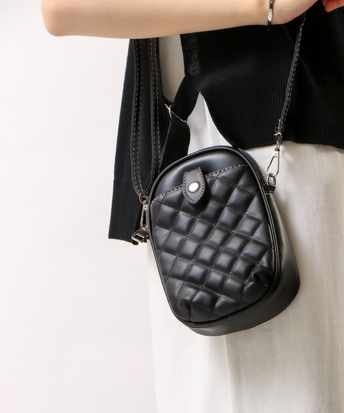 FUNALIVE（ファンアライブ）の「je crois soi ｷﾙﾃｨﾝｸﾞｺﾝﾊﾟｸﾄﾐﾆｼｮﾙﾀﾞｰﾊﾞｯｸﾞ（ショルダーバッグ・レディース・ブラック/ベージュ/グリーン・FREE）」の2枚目の写真