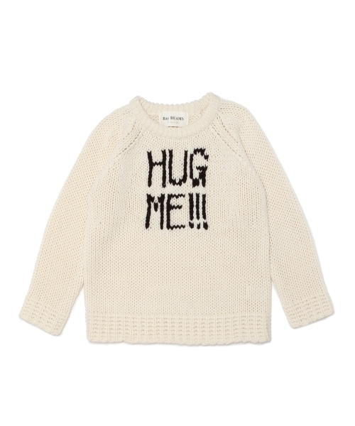 Ray BEAMS（レイビームス）の「Ray BEAMS / "HUG ME!!!" ロゴ クルーネックニット（ニット/セーター・レディース・オフホワイト/チャコールグレー・ONE SIZE）」の19枚目の写真