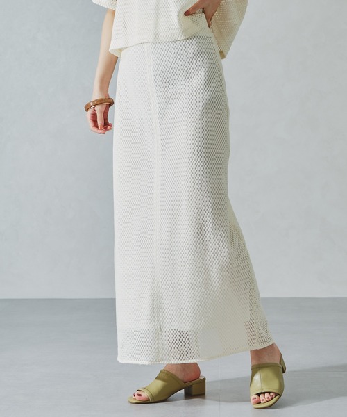 acro（アクロ）の「メッシュナロースカート/AC1076（スカート・レディース・ブラック/ホワイト・ﾌﾘ-）」の8枚目の写真