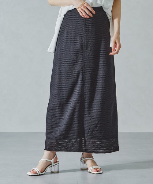 acro（アクロ）の「メッシュナロースカート/AC1076（スカート・レディース・ブラック/ホワイト・ﾌﾘ-）」の6枚目の写真
