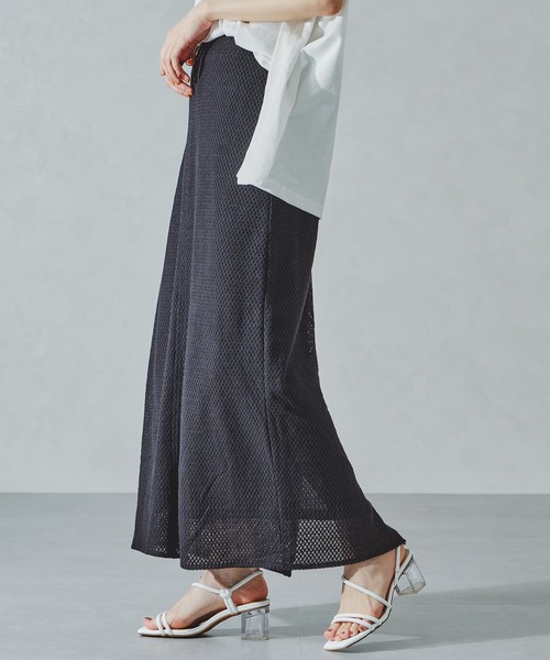 acro（アクロ）の「メッシュナロースカート/AC1076（スカート・レディース・ブラック/ホワイト・ﾌﾘ-）」の7枚目の写真