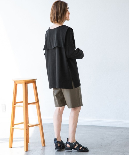 A part by（アパートバイ）の「フェイクレザーハーフパンツ 958046（その他パンツ・レディース・ブラック/グリーン系その他6・MEDIUM/LARGE）」の9枚目の写真