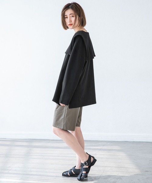 A part by（アパートバイ）の「フェイクレザーハーフパンツ 958046（その他パンツ・レディース・ブラック/グリーン系その他6・MEDIUM/LARGE）」の10枚目の写真