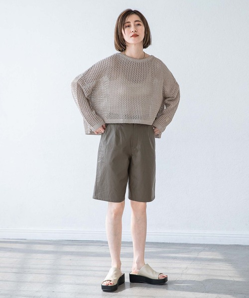 A part by（アパートバイ）の「フェイクレザーハーフパンツ 958046（その他パンツ・レディース・ブラック/グリーン系その他6・MEDIUM/LARGE）」の13枚目の写真