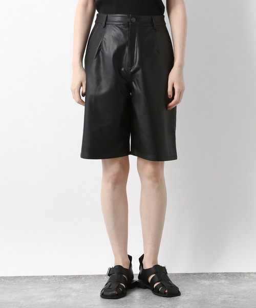 A part by（アパートバイ）の「フェイクレザーハーフパンツ 958046（その他パンツ・レディース・ブラック/グリーン系その他6・MEDIUM/LARGE）」の18枚目の写真