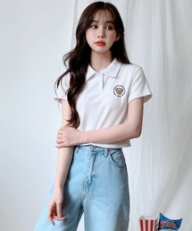 『muah muah/ムーアムーア』×『teddy bear/テディベア』MUAH BEAR STITCH CROP T-SHIRT/ムアベア ステッチ クロップド丈半袖Tシャツ