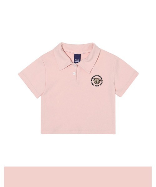 muahmuah（ムーアムーア）の「『muah muah/ムーアムーア』×『teddy bear/テディベア』MUAH BEAR STITCH CROP T-SHIRT/ムアベア ステッチ クロップド丈半袖Tシャツ（Tシャツ/カットソー・レディース・ホワイト/ブラック/ピンク・FREE）」の11枚目の写真