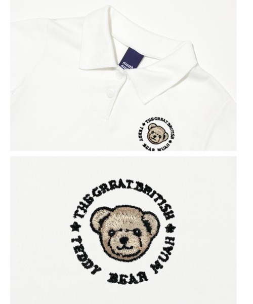 muahmuah（ムーアムーア）の「『muah muah/ムーアムーア』×『teddy bear/テディベア』MUAH BEAR STITCH CROP T-SHIRT/ムアベア ステッチ クロップド丈半袖Tシャツ（Tシャツ/カットソー・レディース・ホワイト/ブラック/ピンク・FREE）」の13枚目の写真