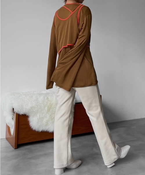 Solace（ソレイス）の「3pieceパイピングレイヤードカットソー（Tシャツ/カットソー・レディース・ホワイト/モカ・FREE）」の17枚目の写真