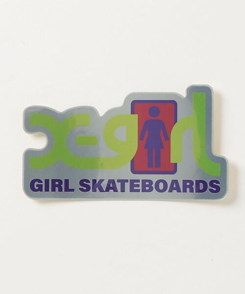 X-girl(エックスガール)の「GIRL SKATEBOARDS LOGO STICKER(ステッカー/テープ・レディース・ライトブルー/イエロー・ONE SIZE)」の6枚目の写真