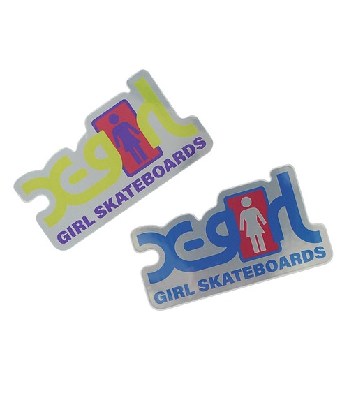 X-girl(エックスガール)の「GIRL SKATEBOARDS LOGO STICKER(ステッカー/テープ・レディース・ライトブルー/イエロー・ONE SIZE)」の3枚目の写真