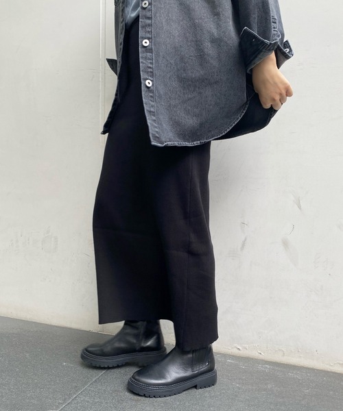 DouDou(ドゥドゥ)の「リブニットスカート(スカート・レディース・ブラック/ベージュ/ピンク/グリーン・FREE)」の10枚目の写真