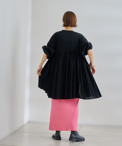 DouDou(ドゥドゥ)の「リブニットスカート(スカート・レディース・ブラック/ベージュ/ピンク/グリーン・FREE)」の15枚目の写真