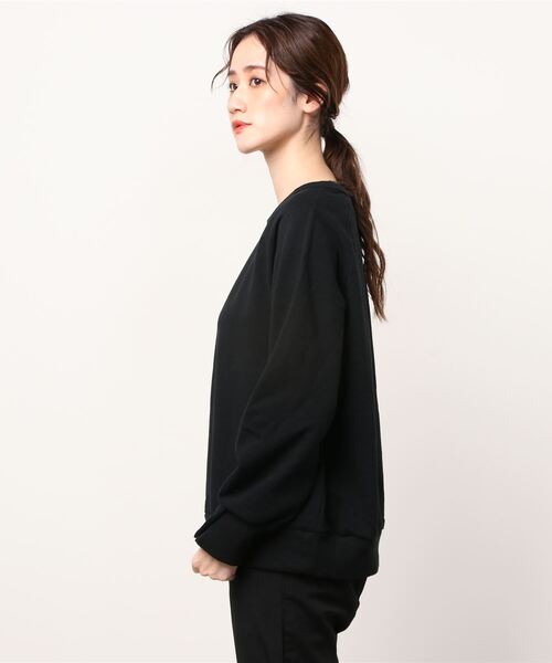 Munich（ミューニック）の「Munich(ミューニック)コットンクリンプジャージー　スウェットトップス（スウェット・レディース・ブラック・FREE）」の2枚目の写真