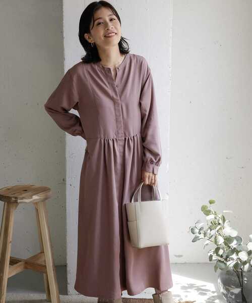 URBAN RESEARCH DOORS（アーバンリサーチドアーズ）の「ギャザー切替ワンピース（ワンピース・レディース・ベージュ/ピンク/ネイビー・ONE）」の12枚目の写真