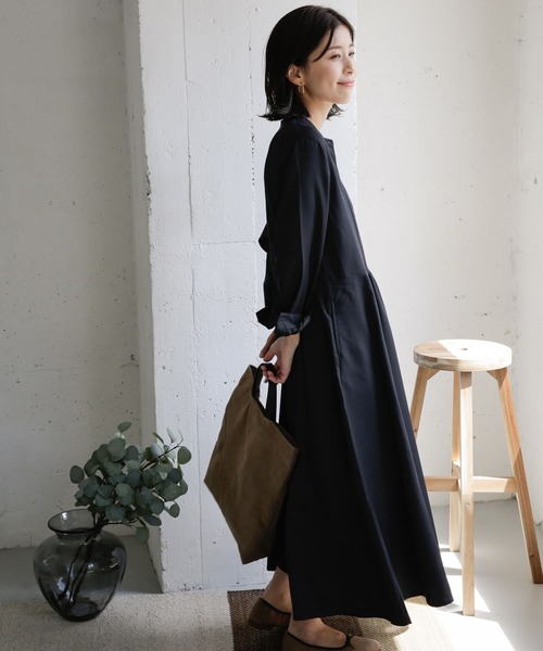 URBAN RESEARCH DOORS（アーバンリサーチドアーズ）の「ギャザー切替ワンピース（ワンピース・レディース・ベージュ/ピンク/ネイビー・ONE）」の10枚目の写真