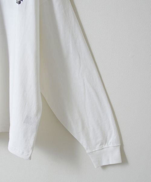 CHIKABA（チカバ）の「【CHIKABA SAUNA CLUB 】 オーバーサイズ ロングTシャツ（Tシャツ/カットソー・レディース・ホワイト/ブラック/チャコール/ホワイト系/ホワイト系1/ホワイト系2/ブラック系1/グレー系・MEDIUM/LARGE）」の13枚目の写真