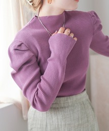 Bab | 【WEB限定】パワーショルダーリブニットプルオーバー(ニット/セーター)