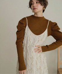 【WEB限定】パワーショルダーリブニットプルオーバー